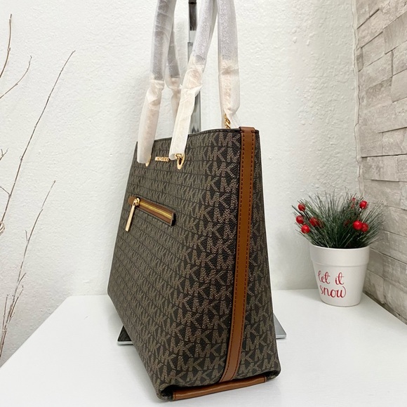 Michael Kors Jet Set Metallic Logo Chain Tote Bag - Picture 2 of 8